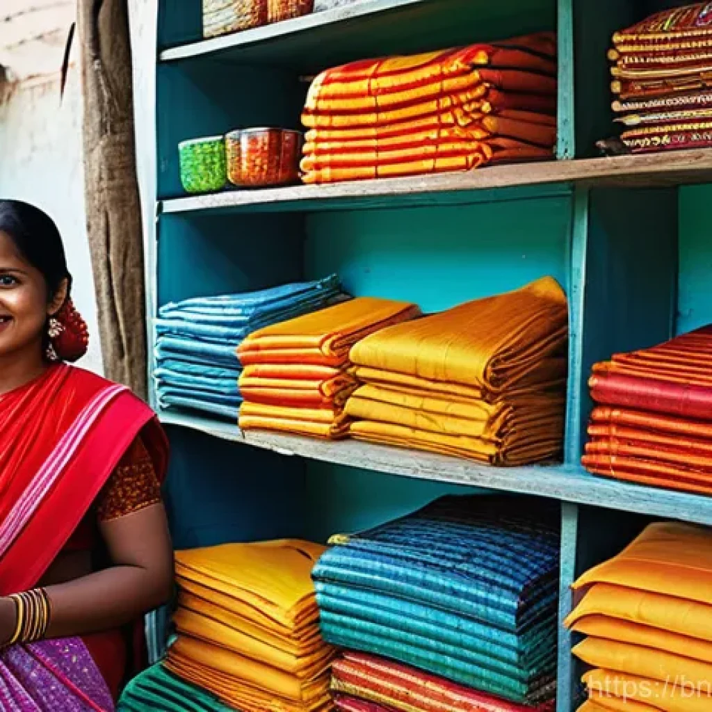 마이크로 프랜차이즈의 사회적 가치 창출 - **Prompt:** A vibrant and bustling rural marketplace in Bangladesh, filled with people in traditiona...