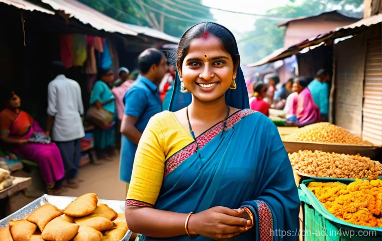 마이크로 프랜차이즈와 사회적 책임 - **Prompt 1: Empowered Woman Entrepreneur in a Rural Market**
A vibrant, sunlit scene of a bustli...