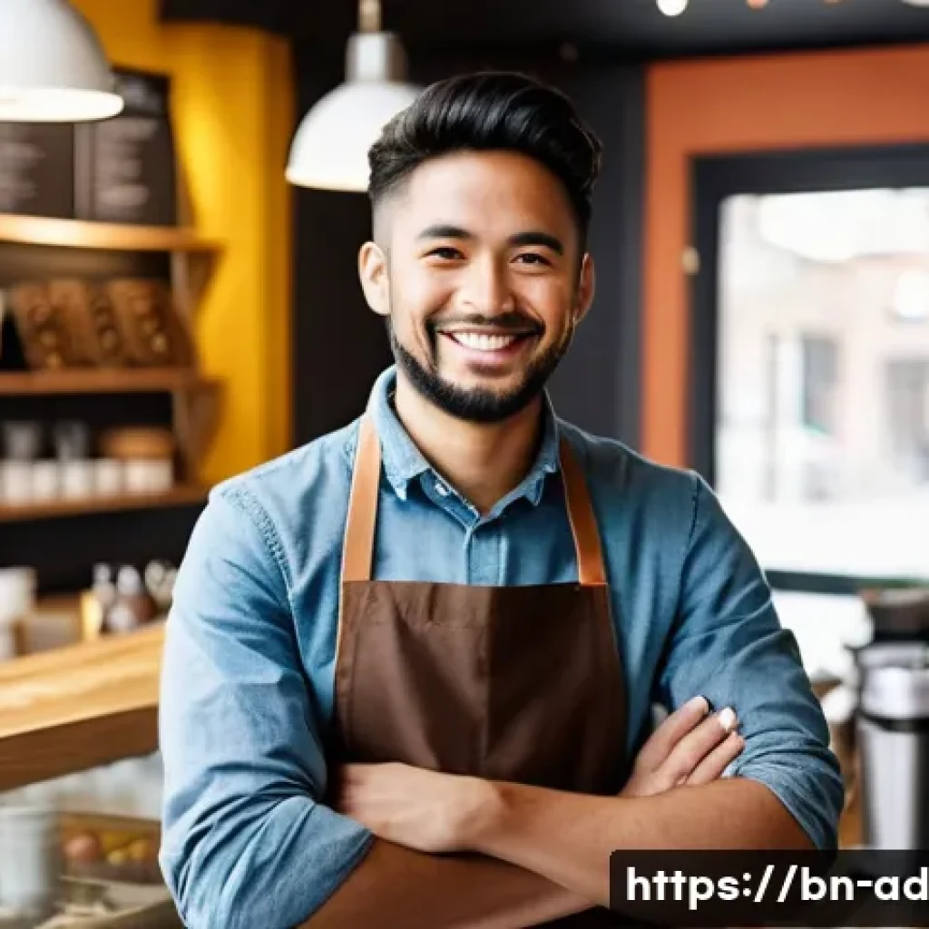 마이크로 프랜차이즈와 리스크 분석 - **Prompt:** A young, optimistic entrepreneur, a man in his late 20s, with a warm smile, stands proud...
