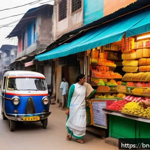 Home 30 마이크로 프랜차이즈의 장단점 - A vibrant micro franchise storefront in a bustling local Bengali market, showcasing a small but mode...